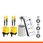 بكج الشحن المتكامل (2 شاحن جداري + 2 كيابل + توصيلة كهربائية)